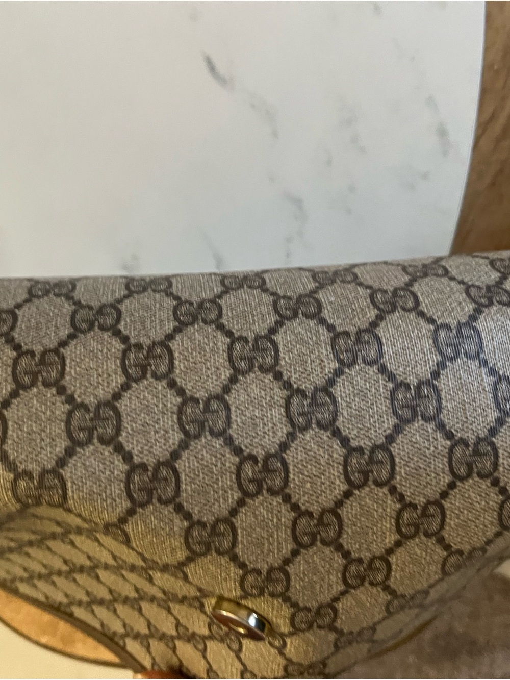 Gucci Brown Monogram Canvas Clutch with Web Stripe - Picture 8 of 16
